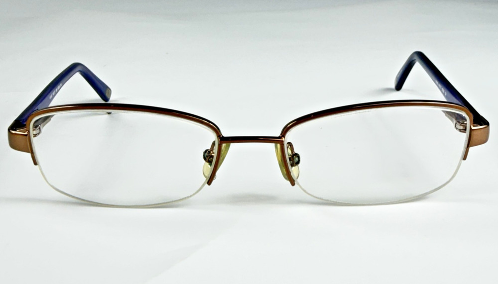 Nine West 409 0EQ6 Brown Womens Half Rim Rect 50-17-130 Eyeglasses FRAMES ONLY